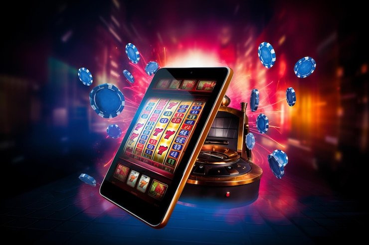 Meja baccarat dengan kartu yang ditarik dan hasil pembayaran yang ditampilkan di layar